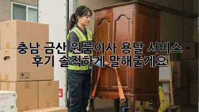 충남 금산 원룸이사? 용달 서비스 후기 솔직하게 말해줄게요!