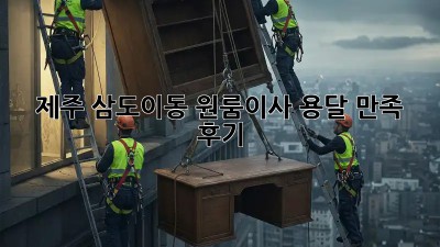 제주 삼도이동 원룸이사 용달 만족 후기 📦✨